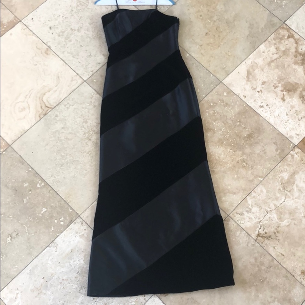 Full-length velour formal gown